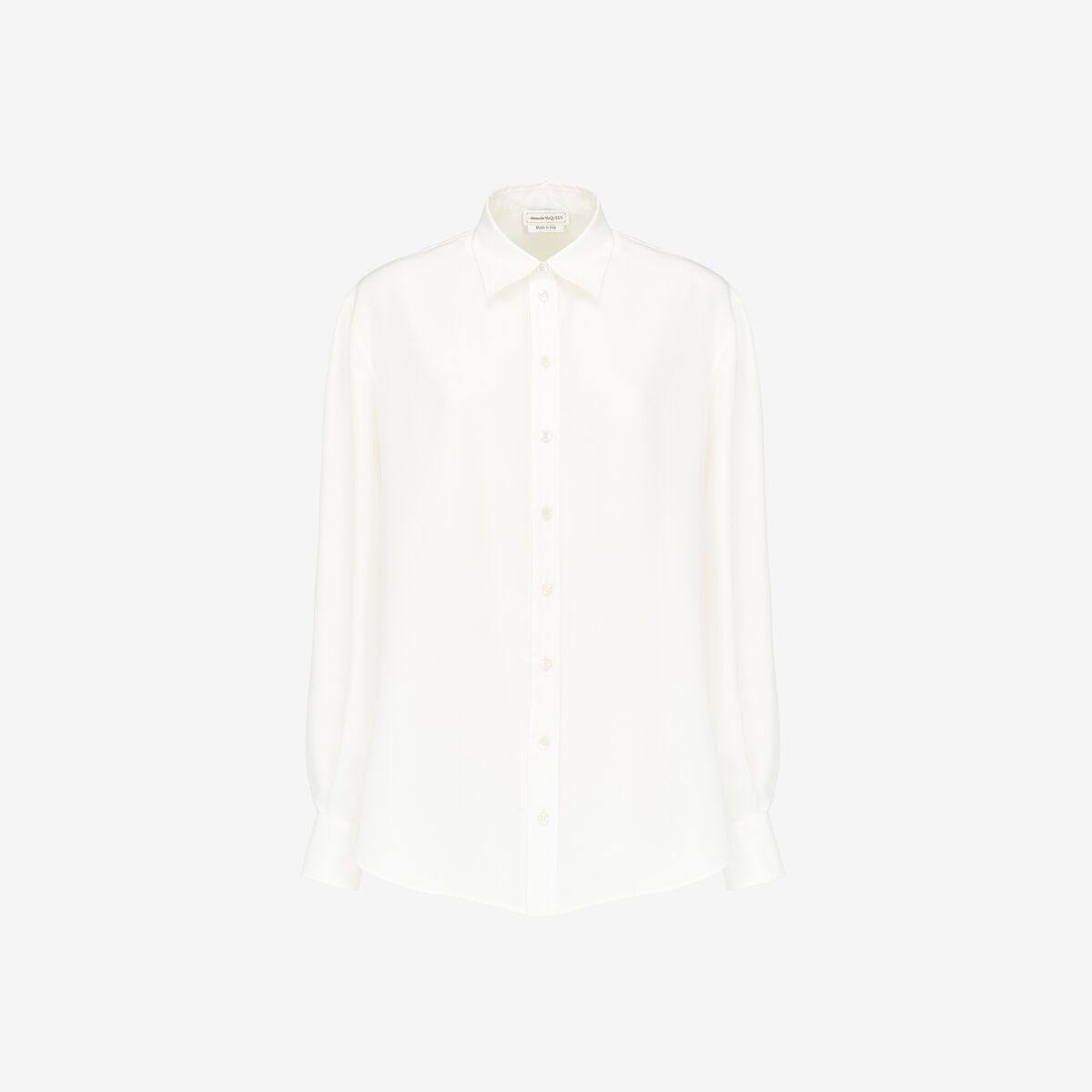 Alexander McQueen Women's White Men's Shirt - 46 (Silk)